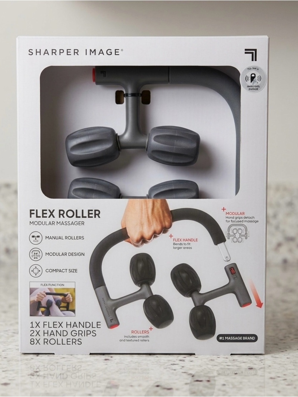 Sharper Image Gray Flex Roller Modular Massager